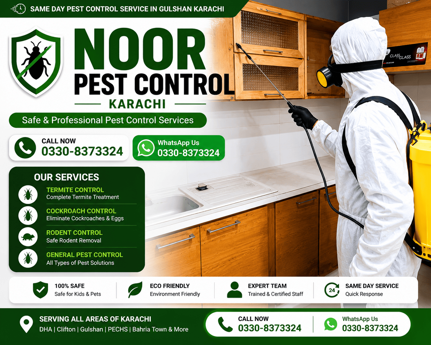 SAME DAY PEST CONTROL SERVICE IN GULSHAN KARACHI