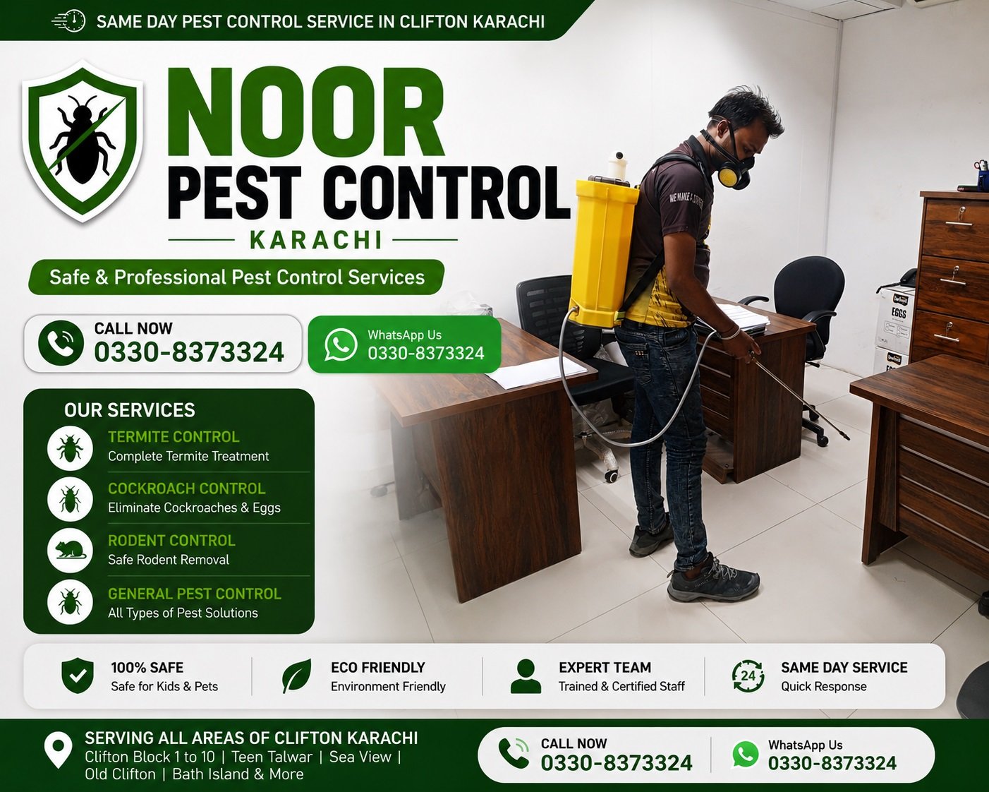 SAME DAY PEST CONTROL SERVICE IN CLIFTON KARACHI