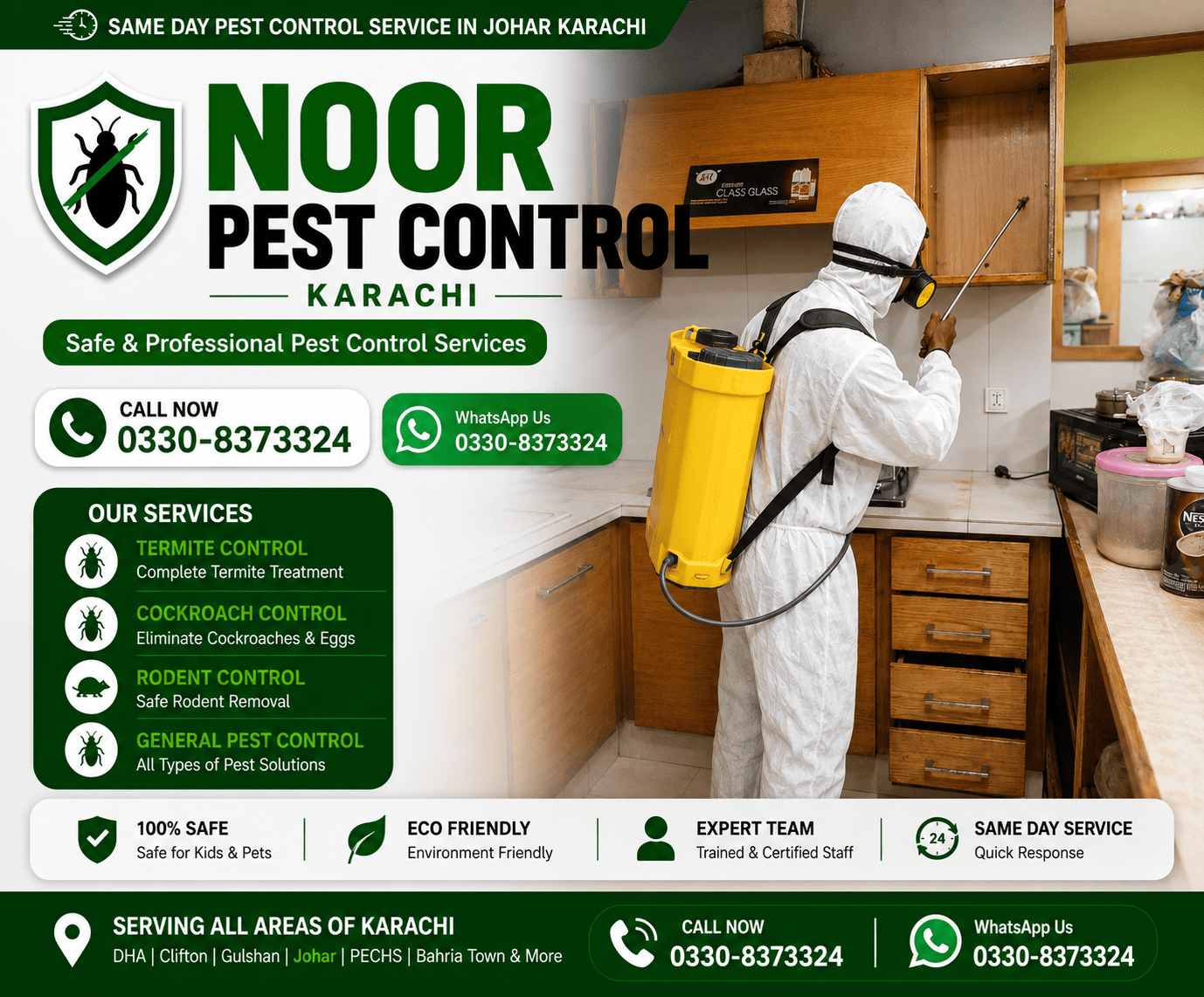 SAME DAY PEST CONTROL SERVICE IN JOHAR KARACHI