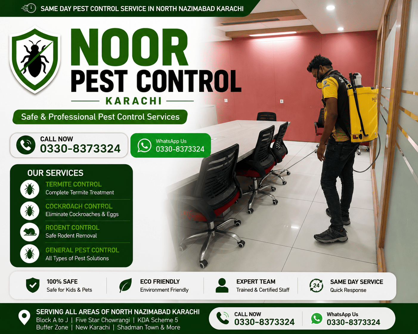 SAME DAY PEST CONTROL SERVICE IN NORTH NAZIMABAD KARACHI