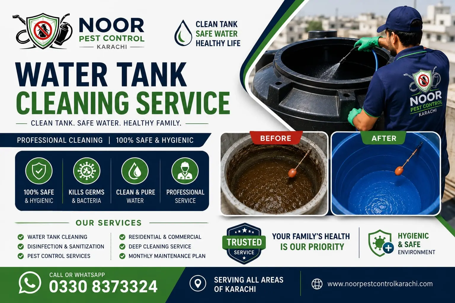 Water Tank Cleaning in Karachi by Noor Pest Control