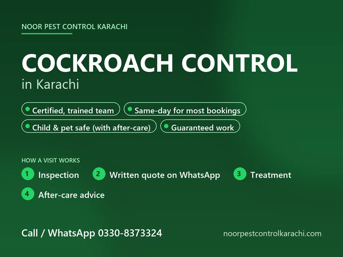 Cockroach control in Karachi - Noor Pest Control