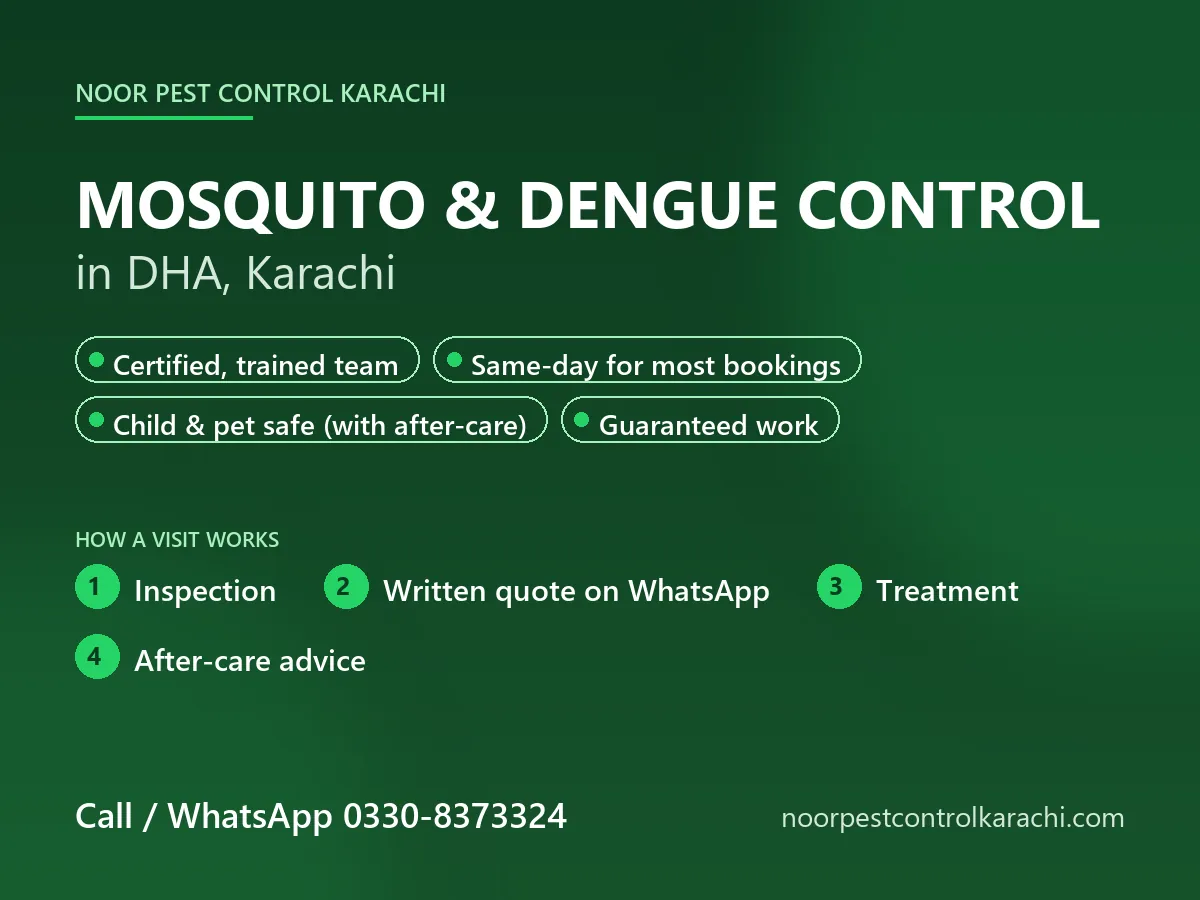 Mosquito and dengue control in DHA, Karachi - Noor Pest Control